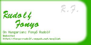 rudolf fonyo business card